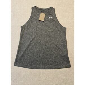 New Nike The Nike Tee Tank Top Women's DriFit Gray Size Medium Training Workout